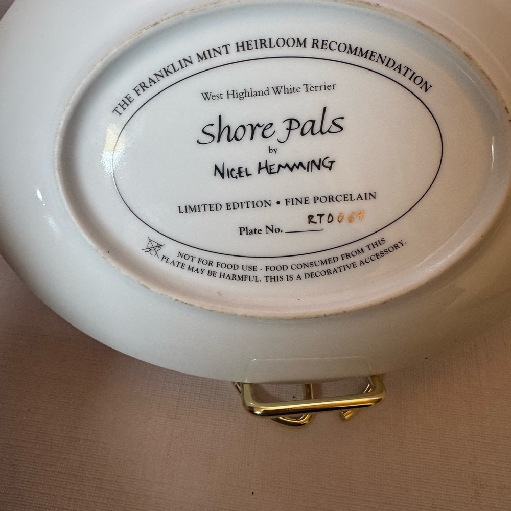 The Franklin Mint Plate “Shore Pals”by Nigel Hemming Limited Edition EUC - Picture 12 of 14